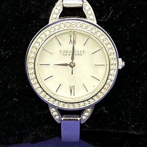 Caravelle New York by Bulova Quartz Watch Crystal Accents 43L166.  Fresh Battery